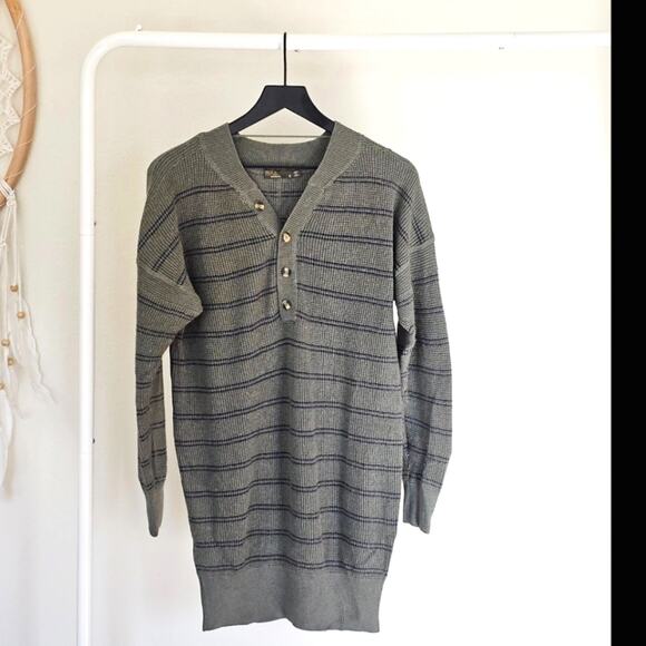 Prana Kale Stripe Milani Henley Dress - Picture 1 of 7